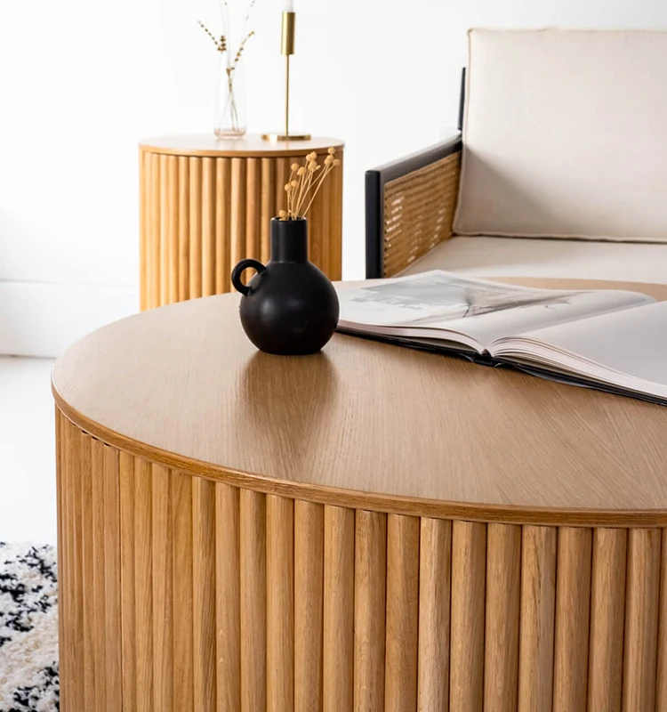 MRS WOODS Designer Rustic Modern Coffee Table Living Room Furniture Wooden Coffee Tables Cloud Coffee Table for Wedding