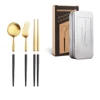 Palillos/tenedor/cuchara_oro+negro