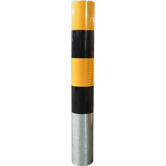 Lightweight Yellow and Black Fixed Safety Crash Barrier Expanding Roadway Traffic Bollards for Road Protection