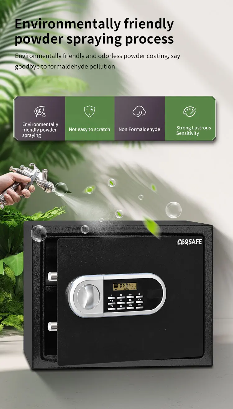 CEQSAFE Small Household Digital Security Box with Electronic Digital Lock Mini Steel Safe Box details