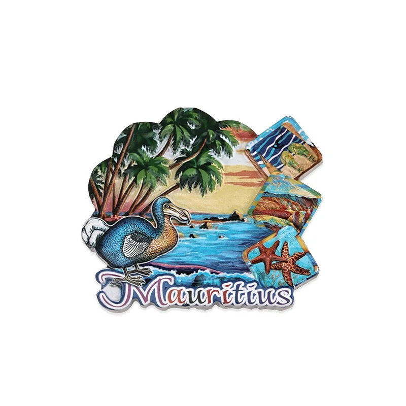 2024 Wholesale Tourist Beach Souvenir Manufacturers Resin Craft Mauritius Souvenir Fridge