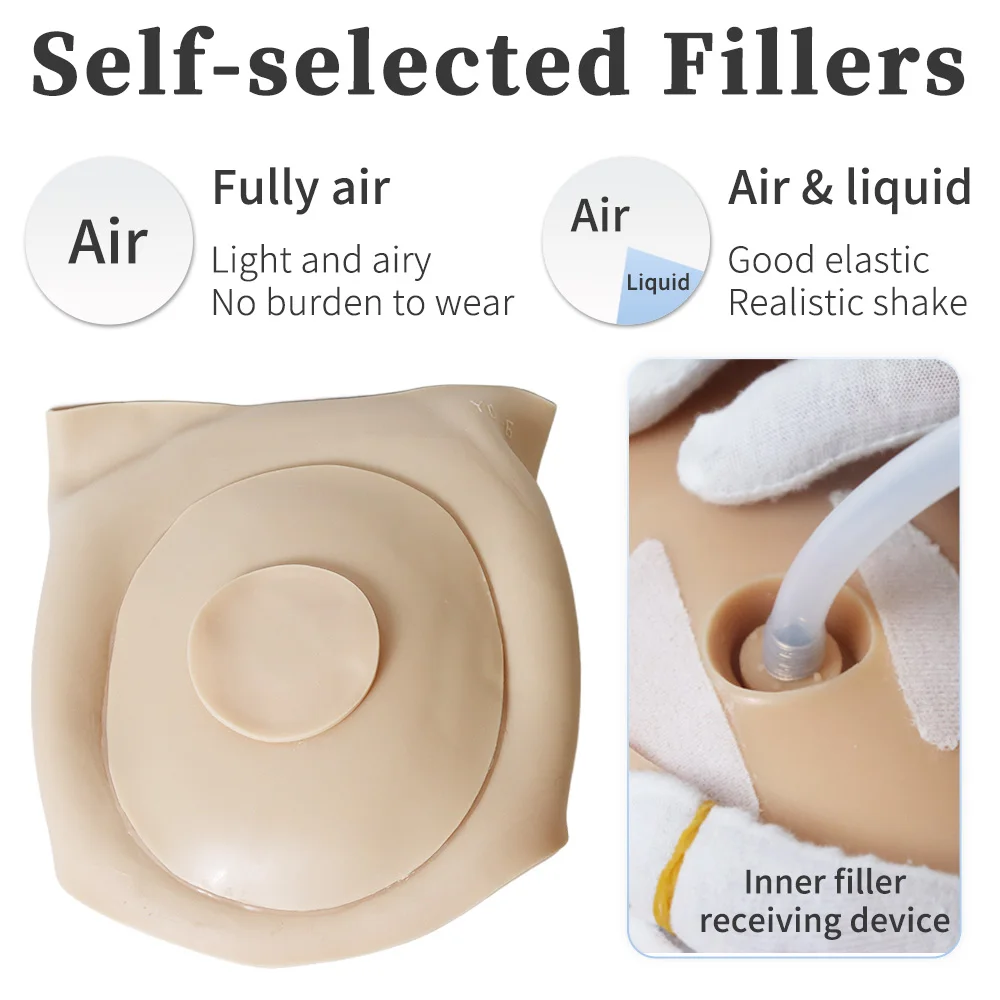 Inflatable 6 Month to 9 Month Huge Woman Pregnant Belly Inflatable Silicone Body Wearing Big Pregnancy Tummy Props