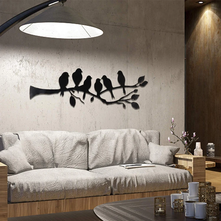 Factory Custom Home Decoration Laser Cut Black Large Rustic Metal Wall Art Decor