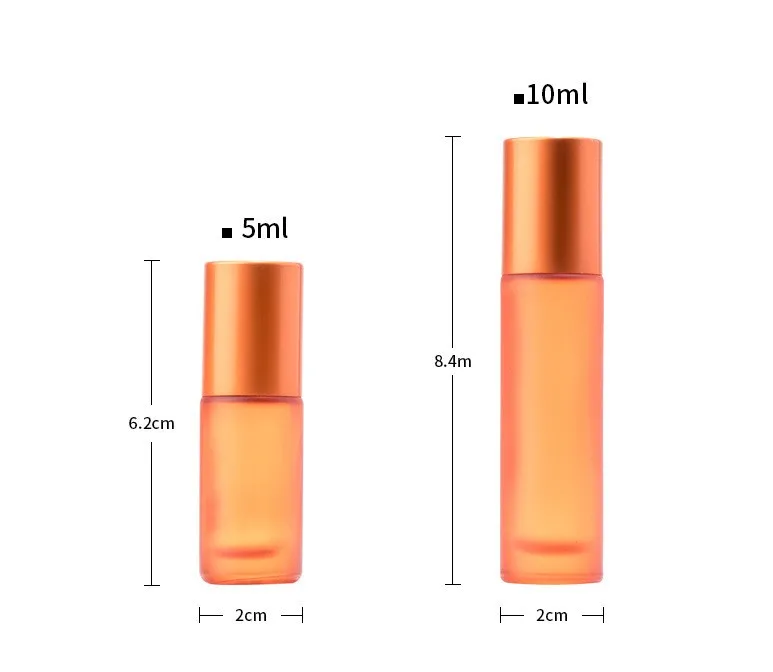 High Quality 10ml Steel  Lipstick Bead Glass Subpackage Bottle Mini 5ml Empty for Serum Packaging Screen Printed Surface