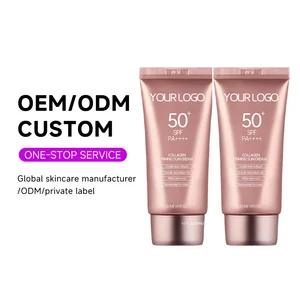 OEM ODM Sunblock SPF 50 Tan Lotion Moisturizing Face Anti UV protection Body Skin Care Ultraviolet-proof 50ml Soy Milk Sunscreen