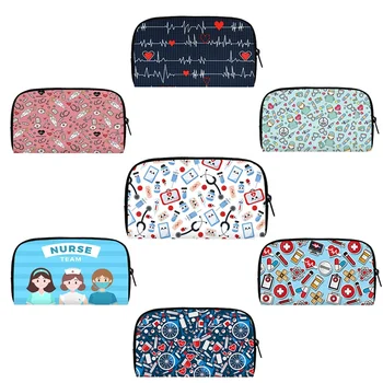 Custom Medical Pattern Printing Purses Polyester Large Capacity Long Wallet Bag for Nurse Doctor Gift