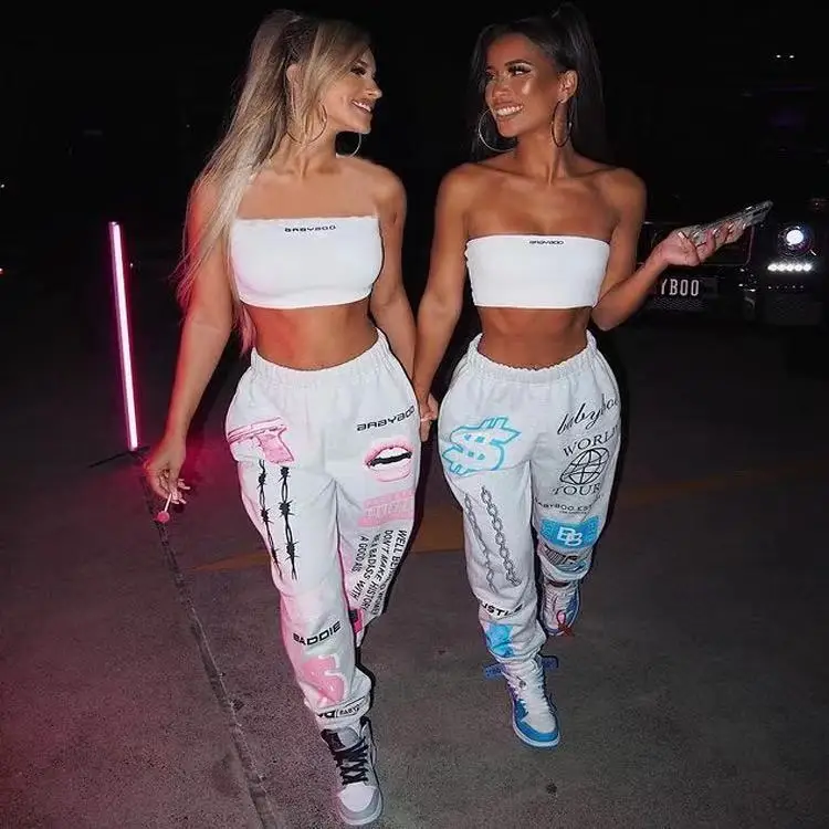 Женский летний комплект из 2 предметов укороченный топ без рукавов и джоггеры с рисунком дракона