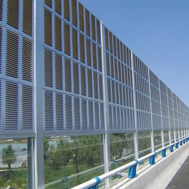 36db HS Code Outdoor Sound Barriers 1.2*1.2m Acoustic Fence Barrier Noise Absorbing Wall Anti-Corrosion PVC Sound