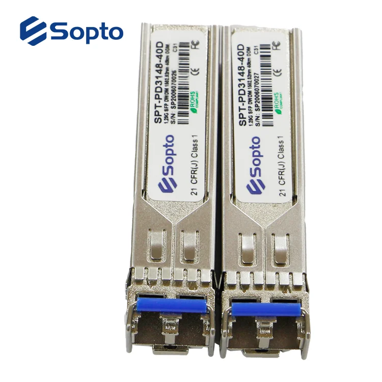 Factory Price DWDM Transceiver SFP 2.5G C31 100GHz 40km 80km 120km Duplex LC DWDM Fiber Optic Module