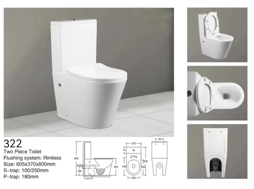 New design ceramic sanitary ware bathroom water closet two piece toilet bathroom manufacture