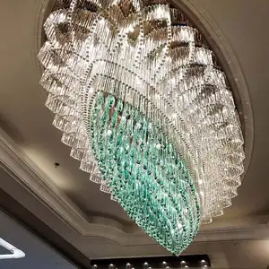 Custom Luxury Decoration Light Hotel Lobby Wedding Banquet Large Crystal Glass Chandelier Lighting