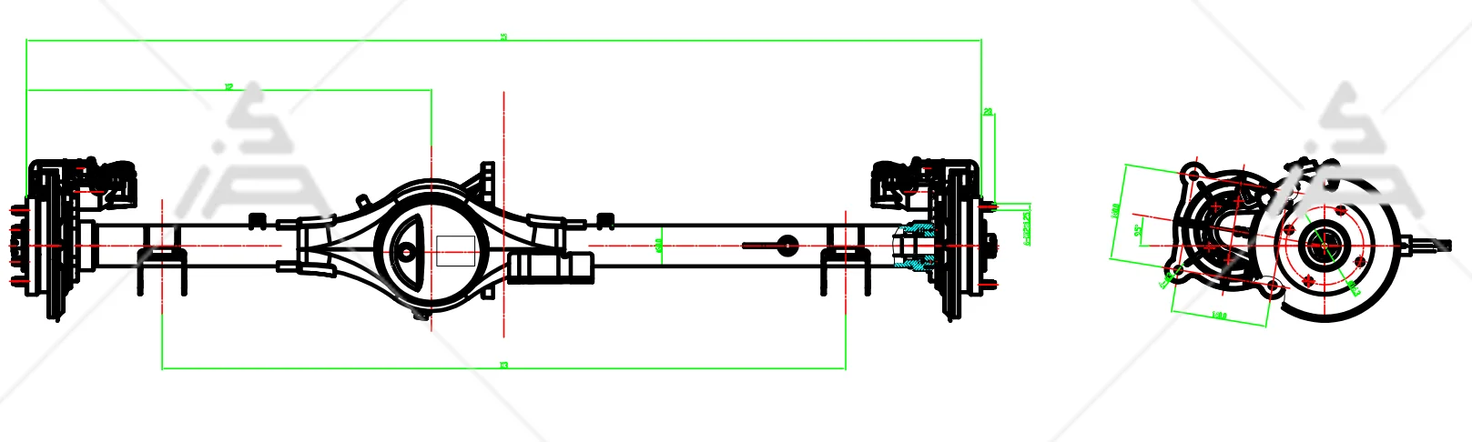 Efficient and Durable Rear Axle for 4-Wheel Mini Cars - Ideal for Low-Speed Passenger Vehicles and EV Conversion Kits