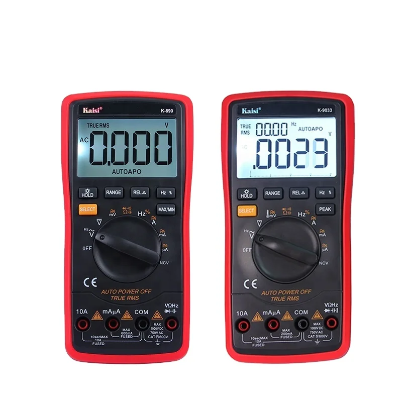 Kaisi 890 phone repair fully protected large LCD display auto range digital multimeter