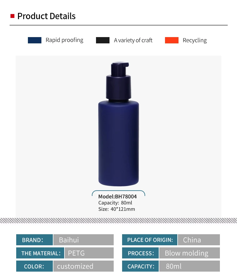 Factory Direct Sales Delicate Matte Feel 50ml 80ml 150ml Petg Emulsion Pump Spray Bottles