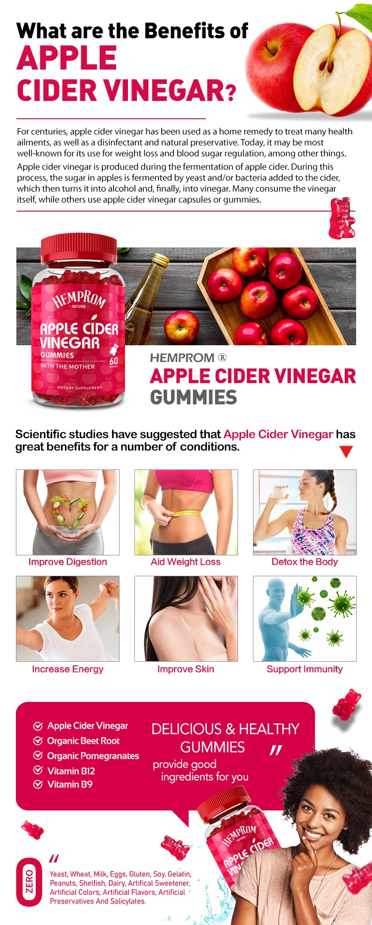 Apple Cider Vinegar slim L carnitine gummies detox energy gummies flat tummy gummies factory