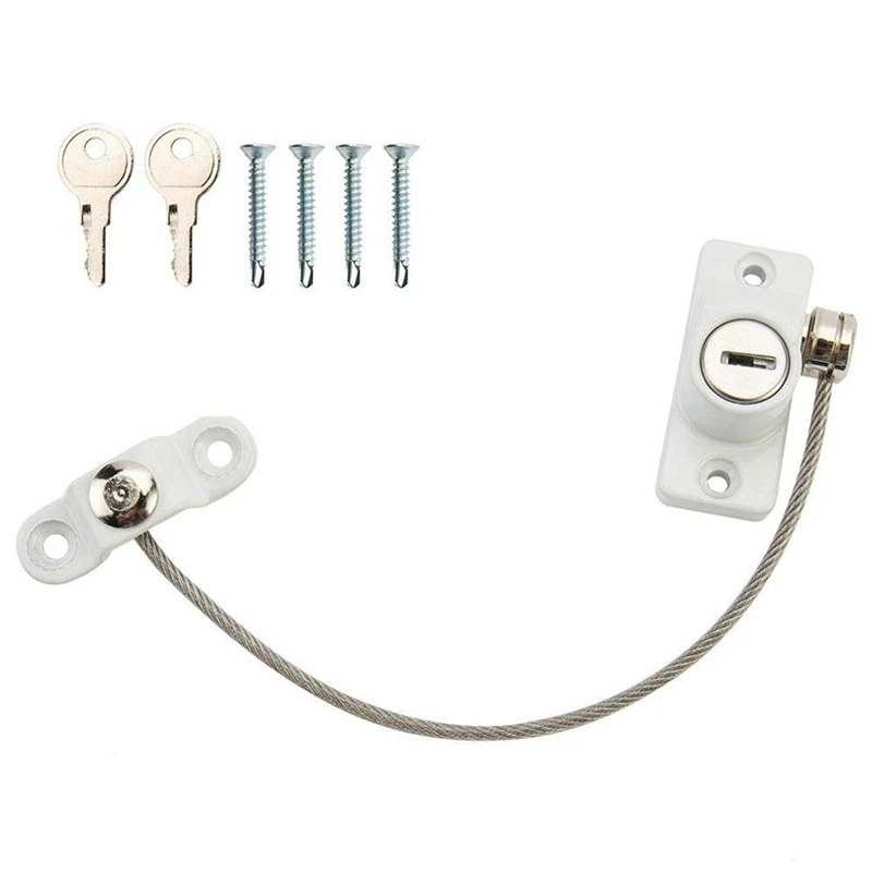 Security Window Door Restrictor Locking With Key Child Safety Cable Wire Lock N 