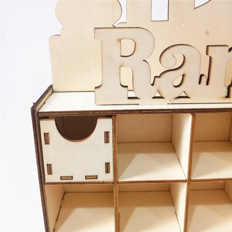 Деревянный ящик «сделай сам» в форме необработанного дома Подарочный календарь для