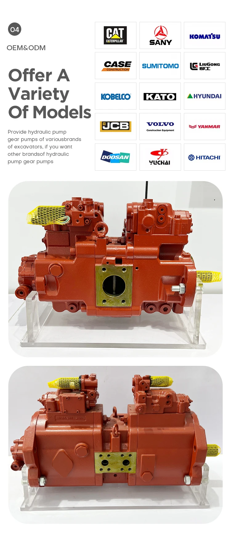 Jcb Parker Spare Parts Hydraulic Single Gear Pump 333g5393 333g5393 332/g6161 Backhoe Loader