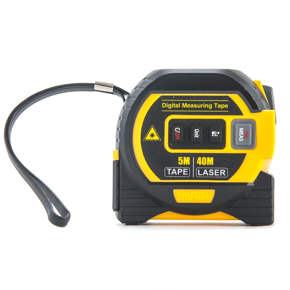TPR Coated ABS case 2-in-1 Battery Included Accurate Measurement Tool  LCD Display Ft/in/M Digital Measuring Laser Tape Measure