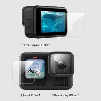 TELESIN Protective Film for GoPro 13 Camera HD Transparent Screen Lens Full Coverage Protective Tempered Film Set detail image