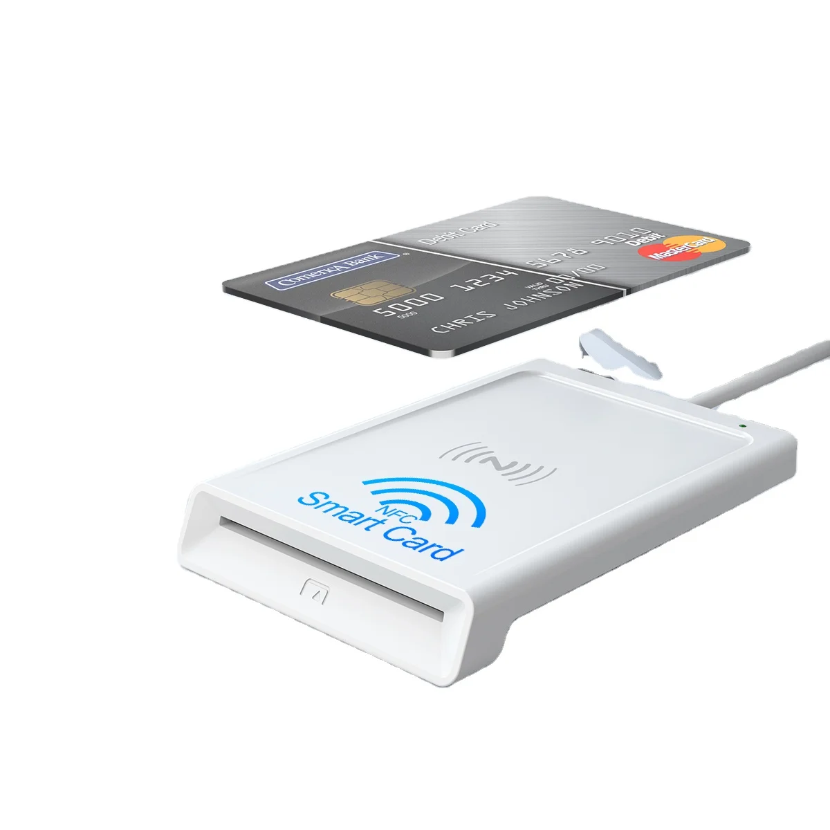 Potable NFC Card Reader Writer USB 2.0 CAC ID Contact PCSC Smart Card Reader for Window/ Linux/ Android