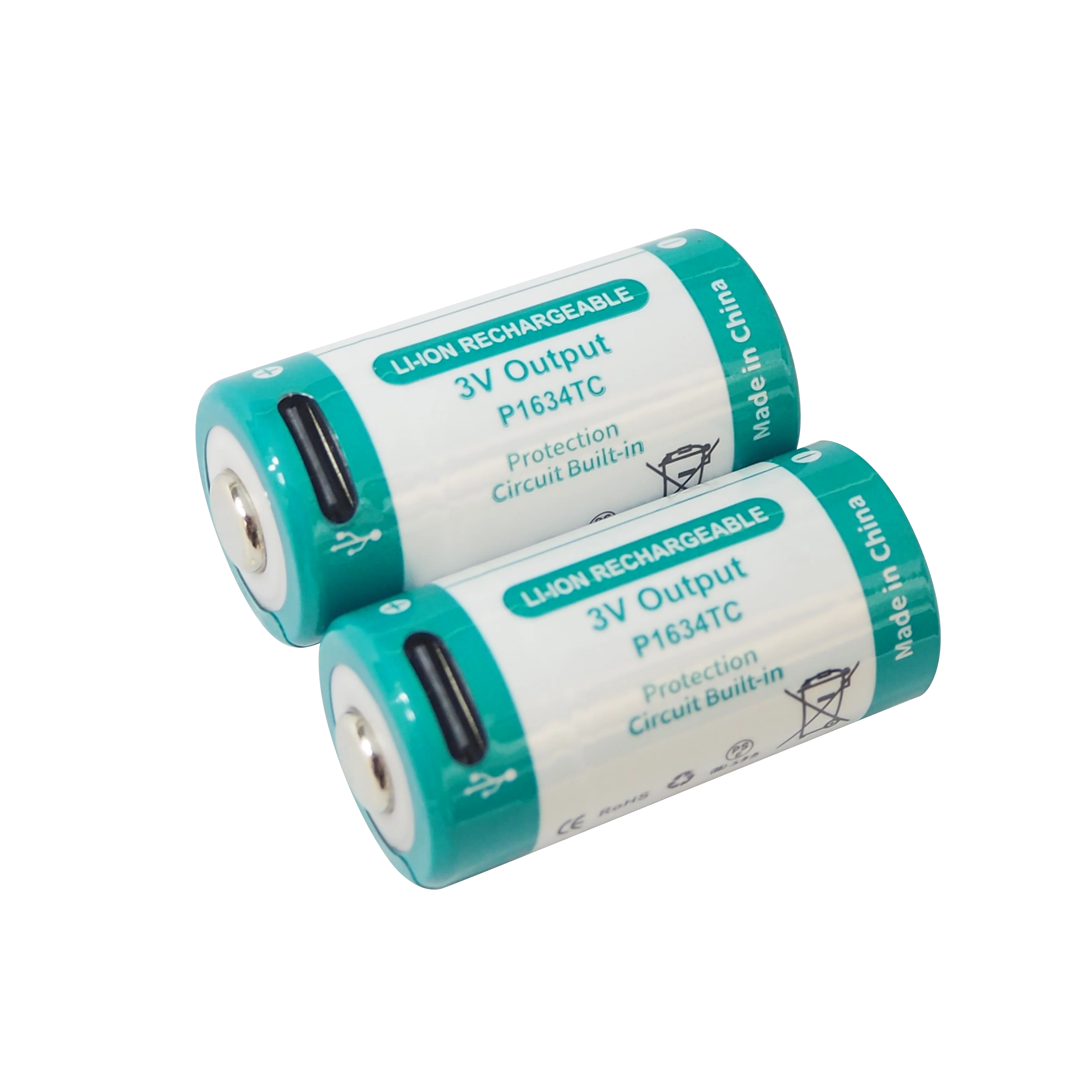 pp-「p」　３枚 KeepPower 16340 3.7V 850mAh(P1634C2-Button Top) リチウムイオン