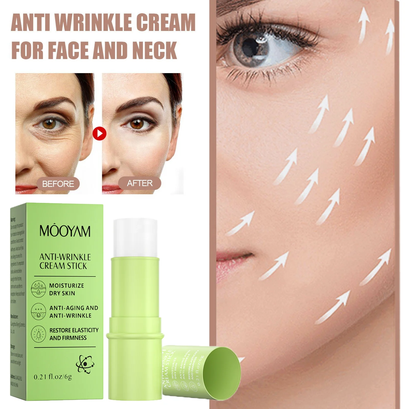 Retinol-Kollagen-Stick Für Hals & Brust | Anti-Aging-Stick Gegen Falten Und Doppelkinn | 40g, 6 Stück