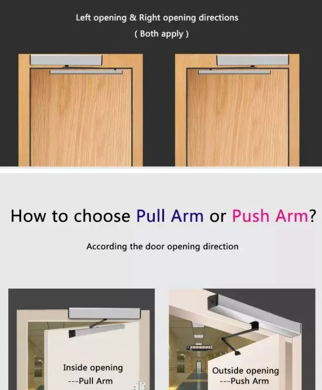 Electric Swing Door Opener 120 kg Motor Automatic Swing Door Closer for Interior Door