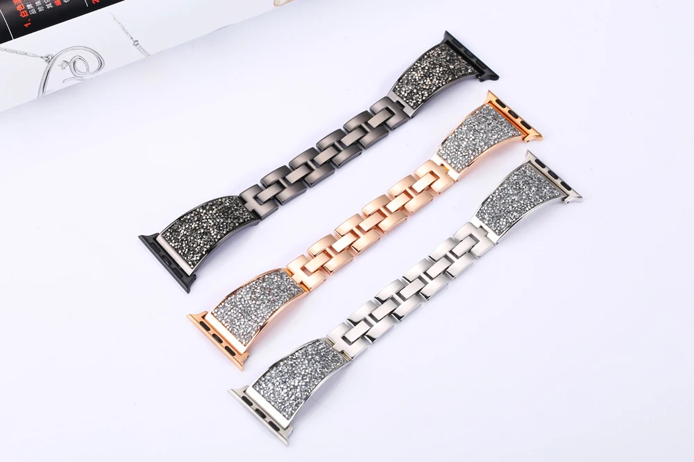 Luxury Metal Watch Band Replacement Fashion Strap for Apple Watch Series 6 SE 5 4 3 2 1 for iWatch 38 40 40 44 mm