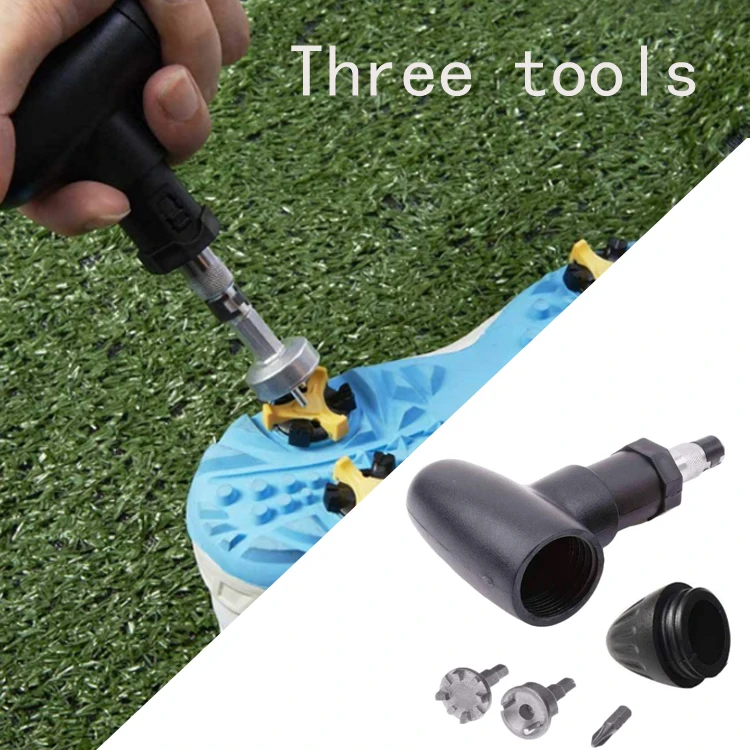 Ratchet Action Golf Shoe Spike Wrench With Interchangeable 3pin