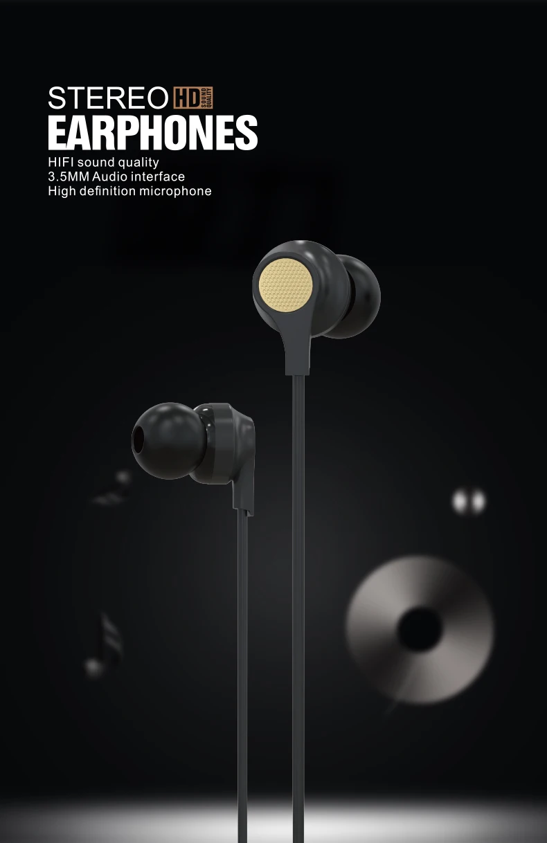 Kingleen I1912 Cheap Price In Ear Earbuds Bass Subwoofer Stereo Wired 3