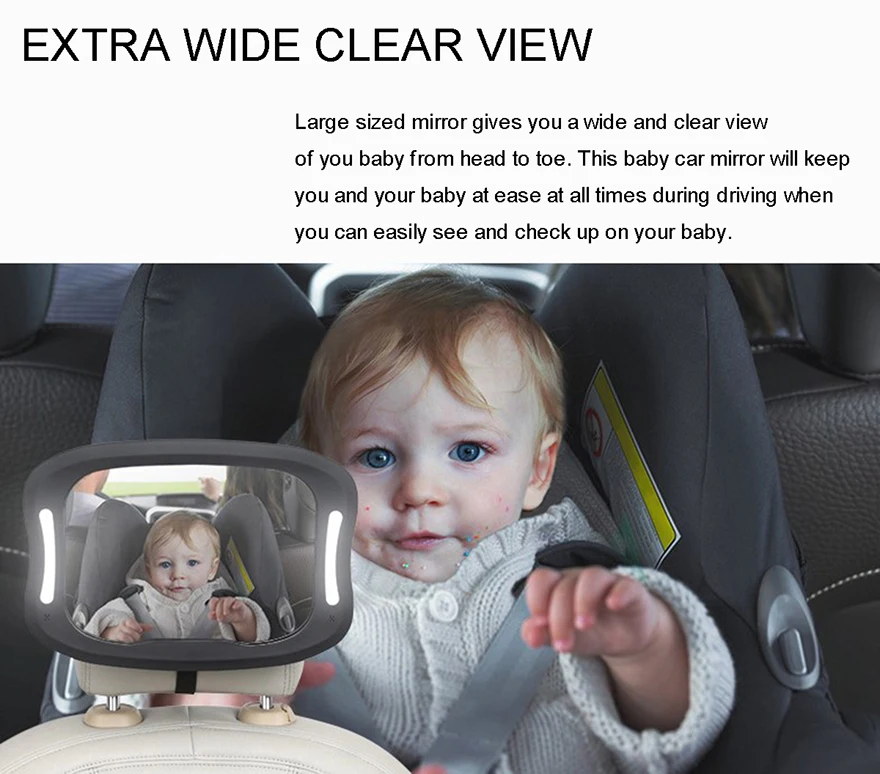 Baby Car Mirror With Led Lights Baby Mirror For Car Buy Car Sun Visor