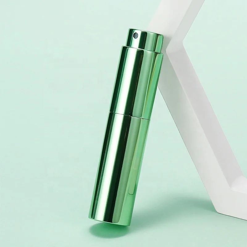 RTS Round 8ml Twist up Metal Spray Bottle Aluminium Mini Pocket 8ml Portable Refillable Perfume Atomizer