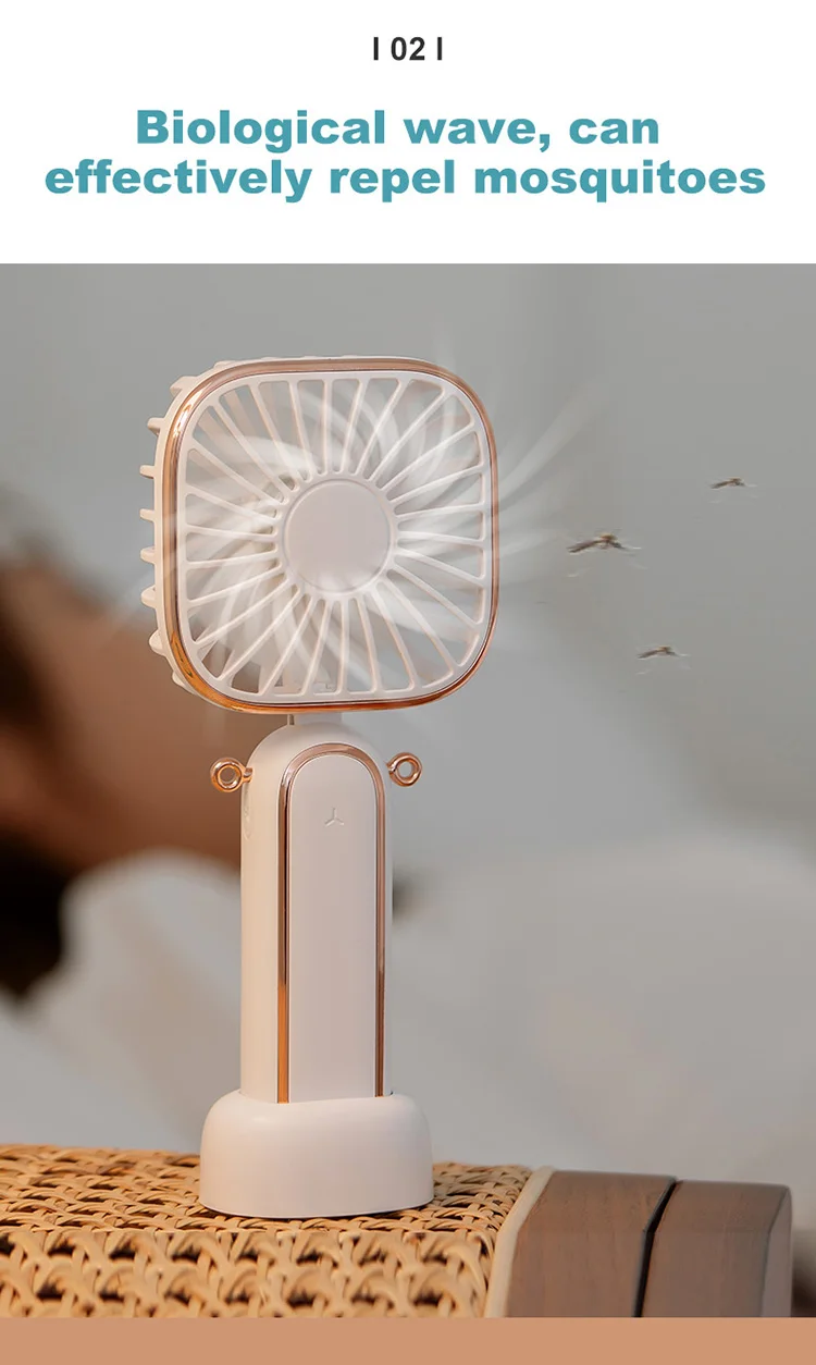 热销3进1多功能办公桌迷你风扇usb可充电驱蚊项链便携式方便风扇