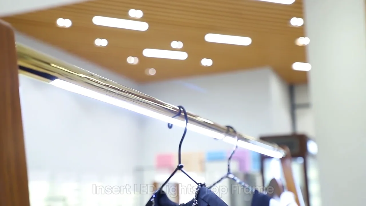 Custom Boutique Clothing Spiral Display Gold Racks Metal Clothes Floor