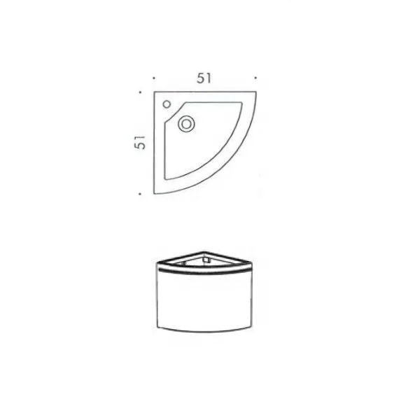 20 Inch Small Corner Floating Bathroom Vanity Unit With Ceramic Sink