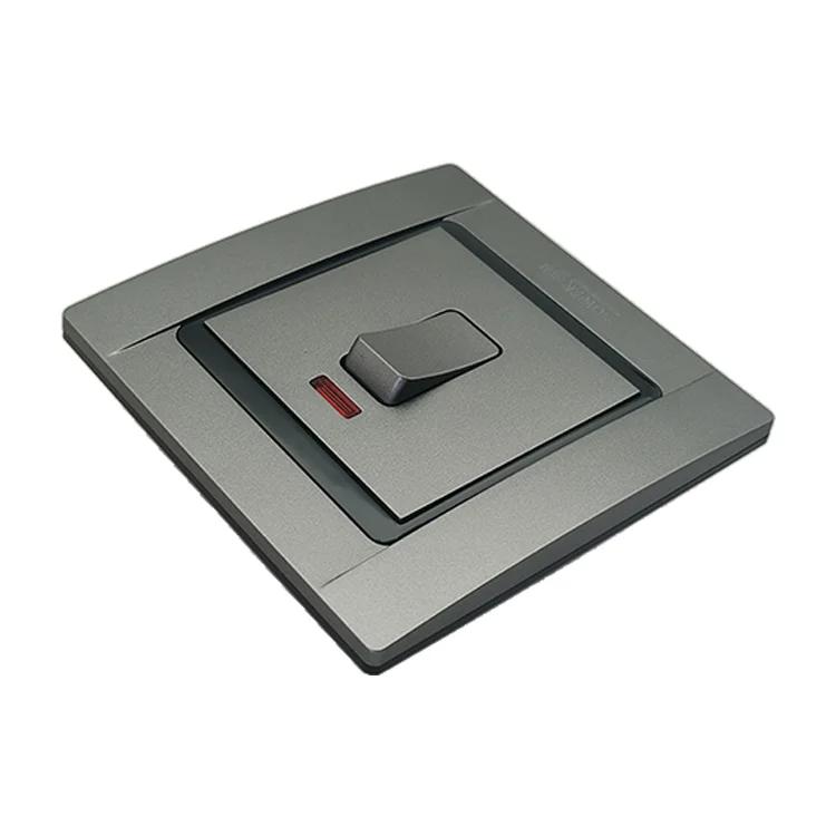 VNX Double Plate Silver Series 20A AC Switch DP Water Heater Electrical Switch With Neon