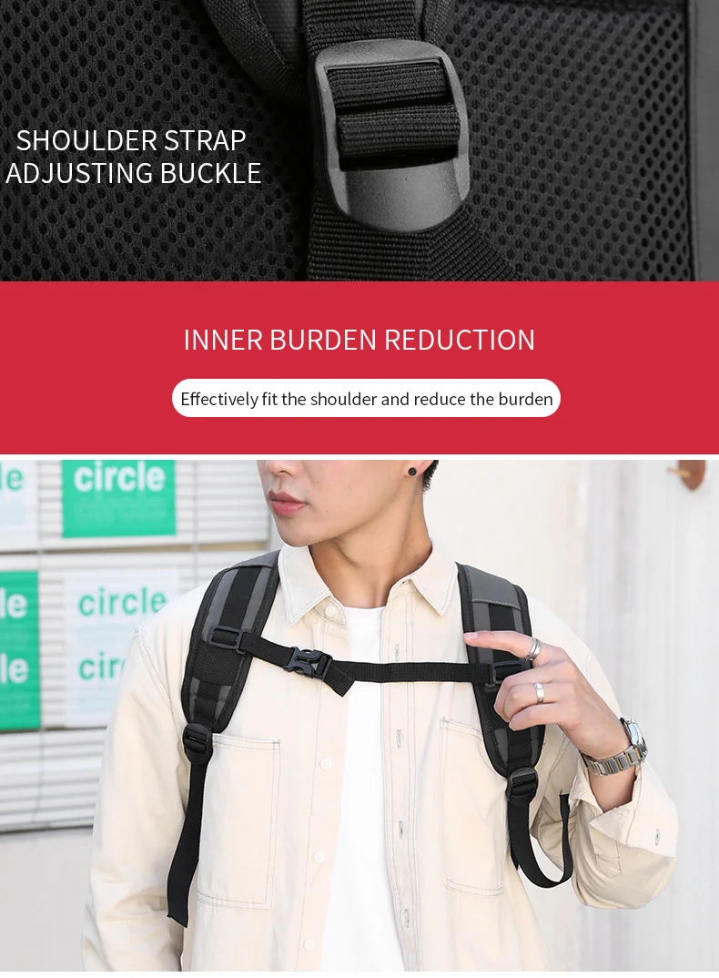 New Bag Laptop Usb Charging Men College School Waterproof Backpack Bag Travel Backpacks for Men
