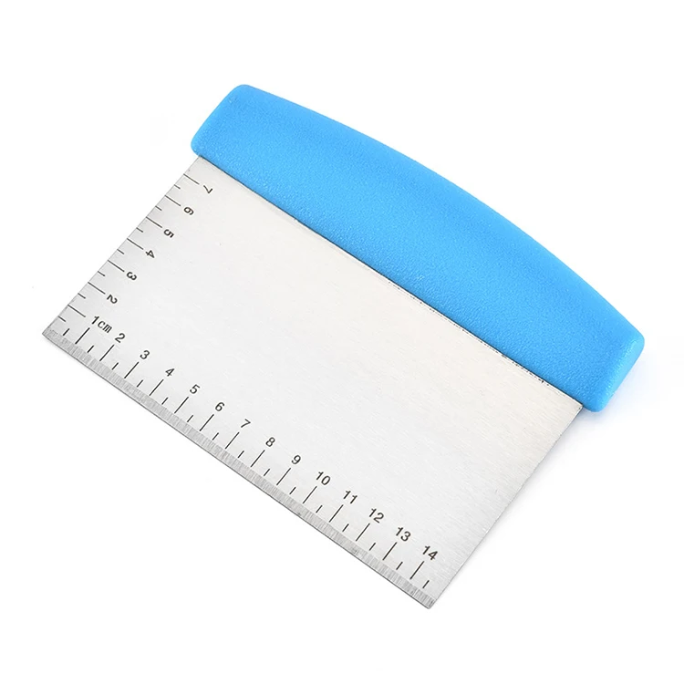 Stainless Steel Pastry Dough Scraper Multi-Purpose Cake Pizza Bread Dough Scraper with Measuring Markings
