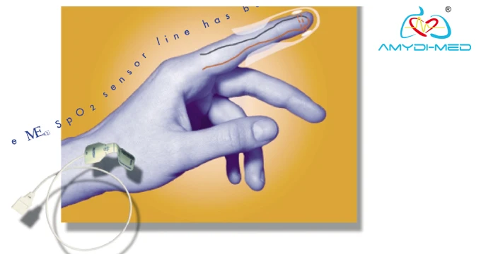 SpO2 Sensor Cable Compatible With CSI 503DX 3.0m Length with DB9-6P Plug Style for Adult Finger Clip