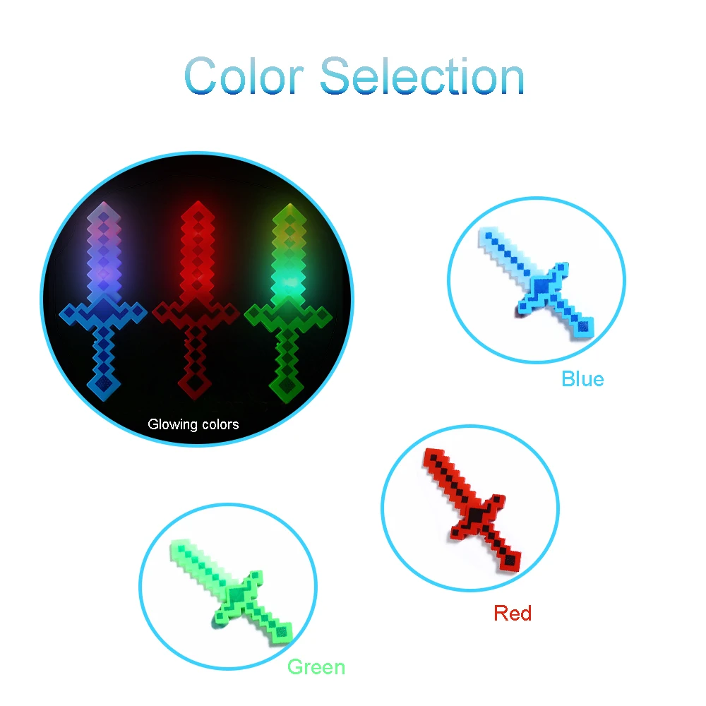 Ishine оптовая продажа, новинка, тема кибер-мир, праздничные игрушки, световой меч, игрушка, мозаичный пиксельный меч, светодиодный световой меч