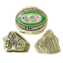 Custom Football Championship Rings 1967-1968 Green Bay Packers NFL Championship Rings Custom Gift Box Ring Set