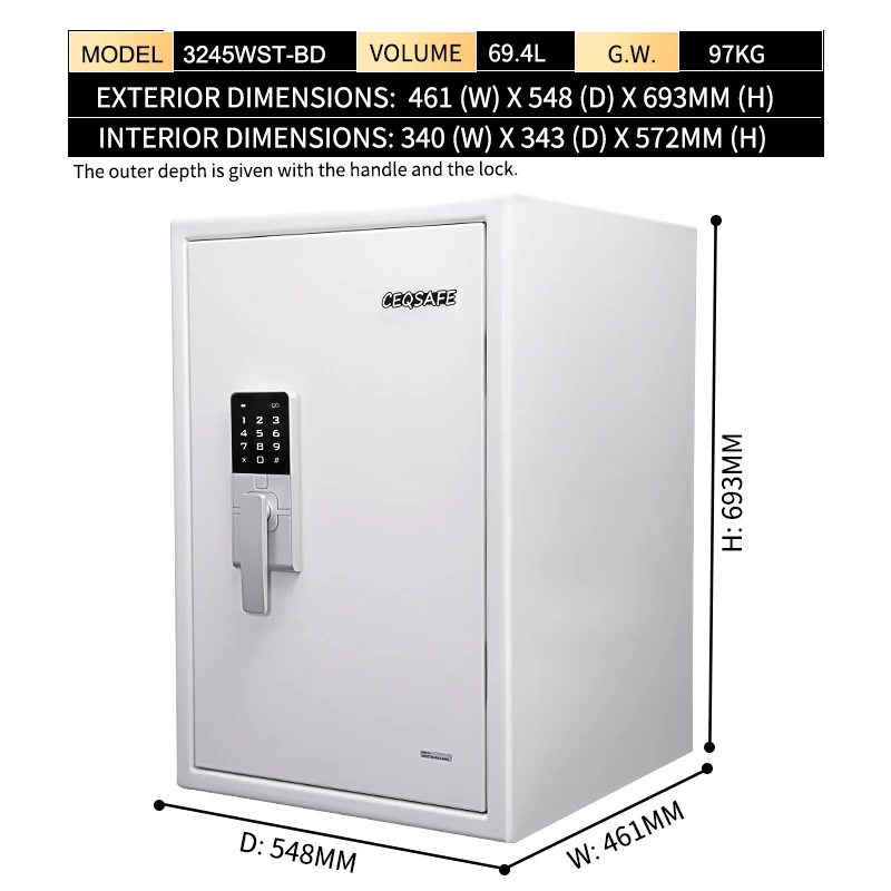 CEQSAFE Steel Fire Resistant Safes for Homes Fireproof Electronic Digital Safe Box Fireproof factory