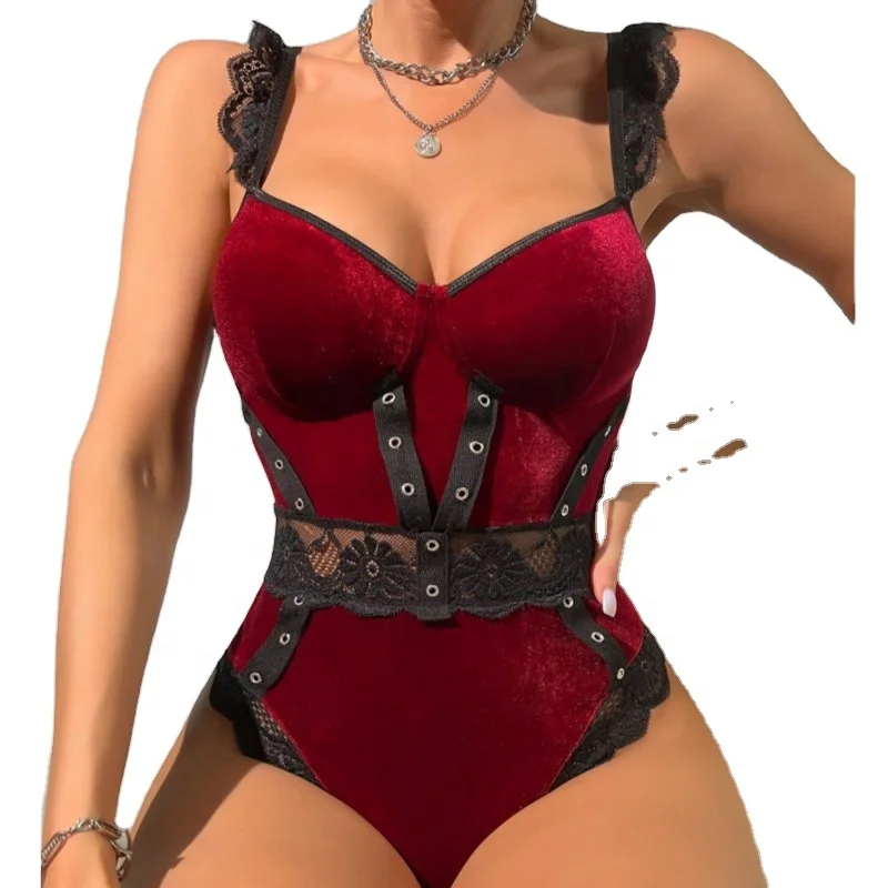 sexy onesie lingerie Tosmy Women Lingerie Women Large Size Underwear Lace Onesie Passion  Jumpsuit Bodysuit Underwear Lingerie main image 1