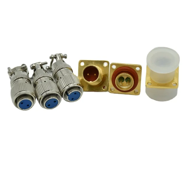High-Temperature Resistant 2-Pin Waterproof Metal Plug Socket Glass Sintering Connector Panel Mount DIN Sealed Connector Power