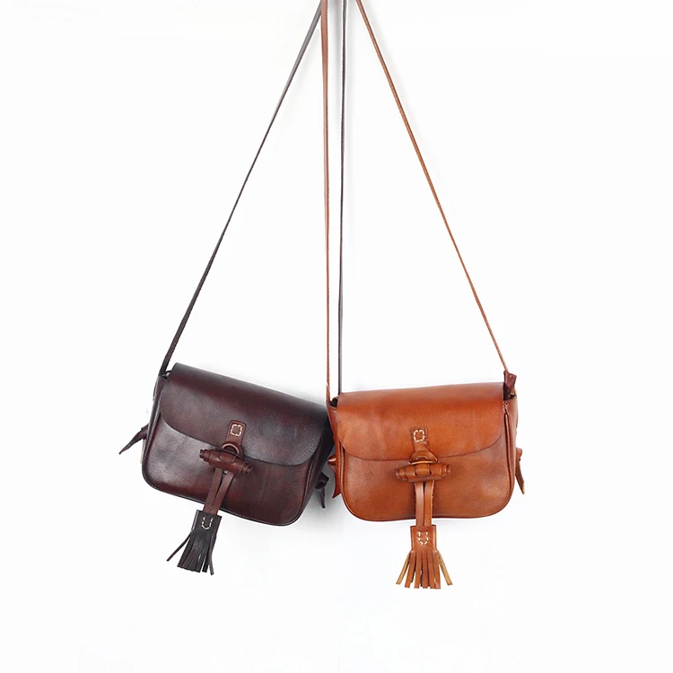 vegetable tanned leather messenger bag