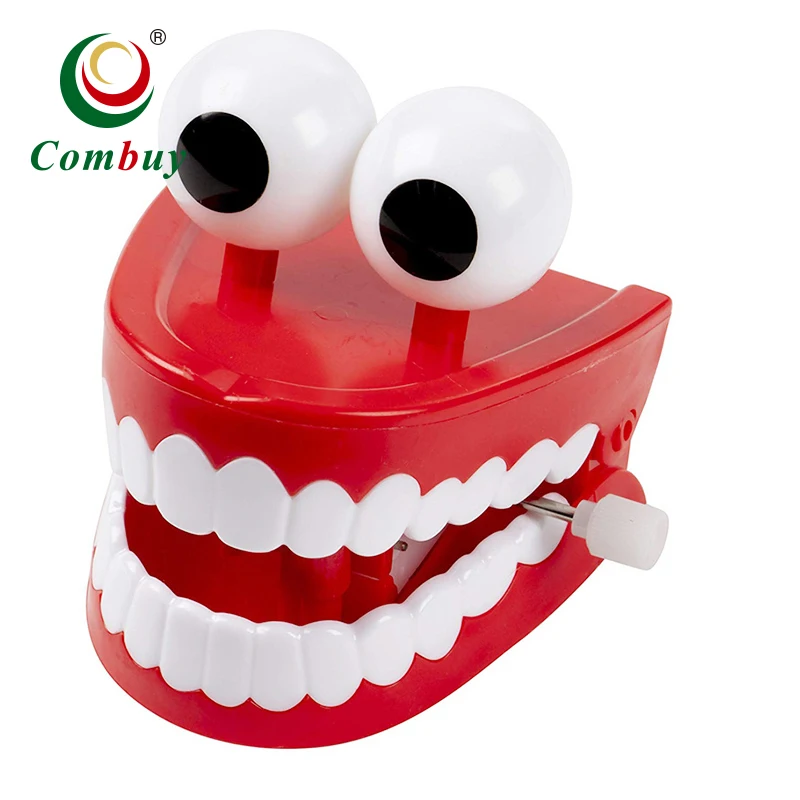 COMBUY ゼンマイ式 歯のおもちゃ おもしろ カチカチ音 プラスチック製