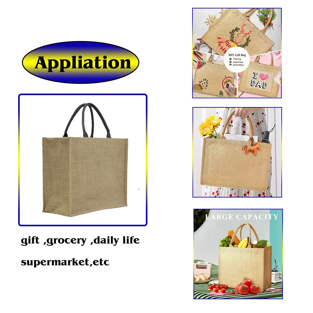 New Design Plain Jute Gunny Shopping Tote Bags Bangladesh For Sale