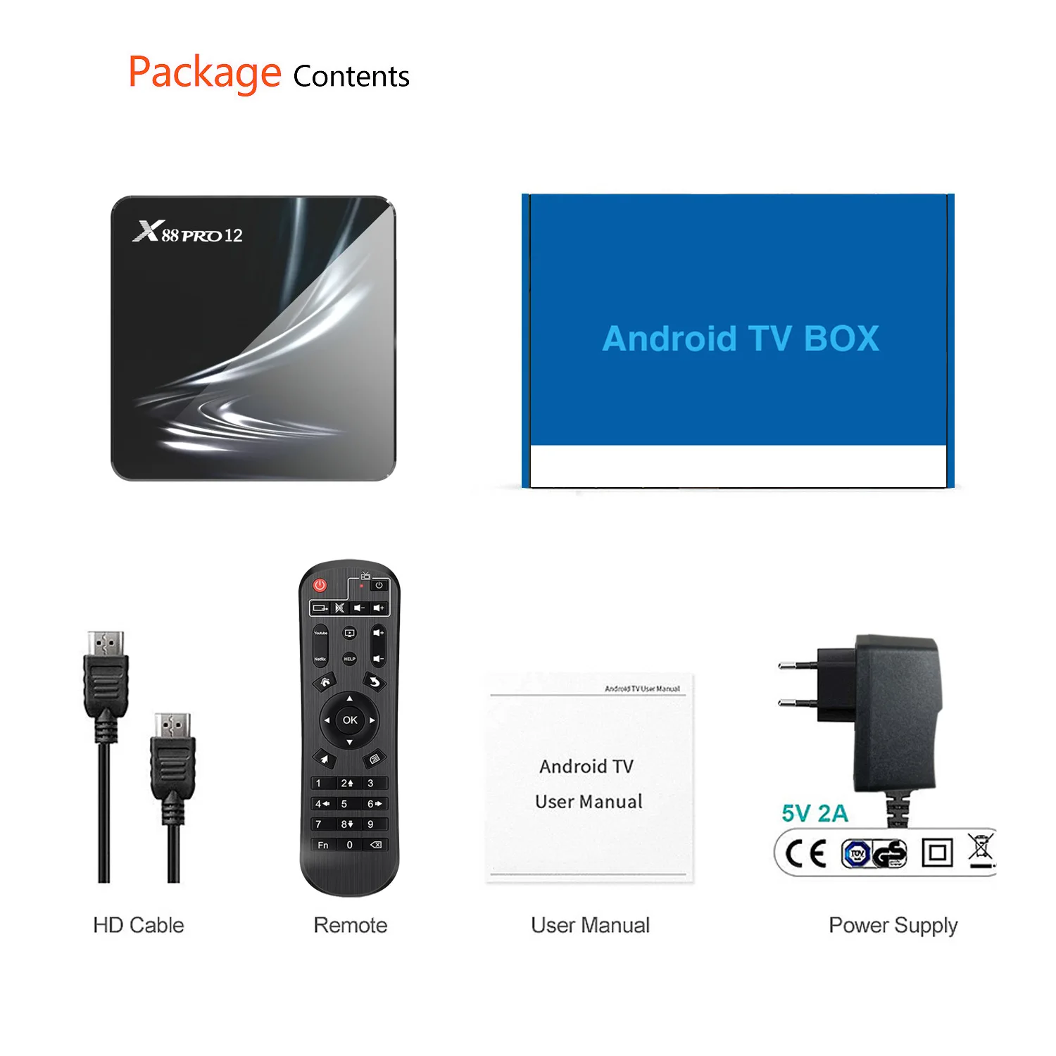 X88 Pro 12 4K Android TV Box with Dual Wifi 4GB RAM