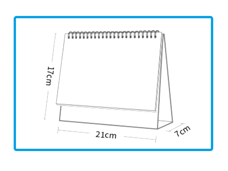 Custom 2023 Foldable Calendar Cardboard Triangle Standing Wall Desk